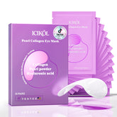 ICIKOL collagen under eye patches close-up shows hydrogel hydration with pearl powder