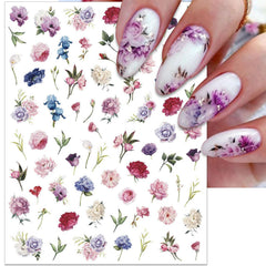 IDDFEVE 3D decals featuring soft pink petals for glossy nails