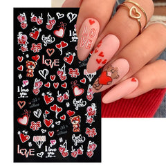 IDDFEVE bear heart pattern decals with 5D depth for a striking look