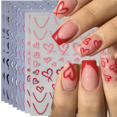 IDDFEVE eight-sheets heart nail stickers for quick Valentine nail art