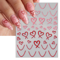 IDDFEVE french-wavy-hearts design frames nails with modern elegance