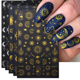 IDDFEVE gold sun nail stickers for radiant, salon-style nails at home