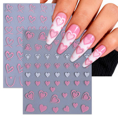 IDDFEVE hollow peach heart shapes on nails for simple DIY decorating