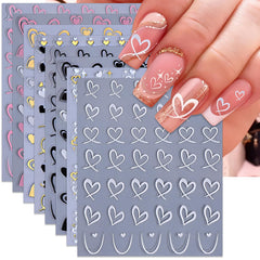 IDDFEVE hollow peach heart nail stickers for elegant Valentine's manicure