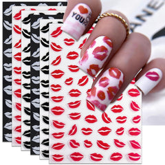 IDDFEVE kiss stickers on nails create quick salon-style Valentine nails.