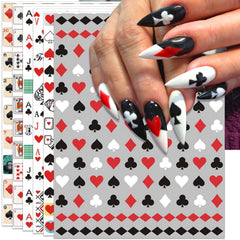 IDDFEVE poker nail stickers with cards design for bold casino-themed manicure