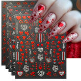 IDDFEVE Valentines heart stickers sheet for elegant DIY nail art at home or salon.