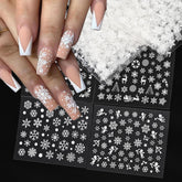 IDDFEVE winter snowflake nail stickers for a festive manicure with holiday glow