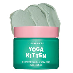 I DEW CARE Heartleaf Clay Mask jar close-up, purifying and soothing for blemish-prone skin.