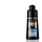 iemokoda 3-in-1 beard dye shampoo bottle demonstrates simple gray coverage and conditioning.