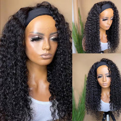 iesste headband wig glueless capless design offers quick wear and secure fit