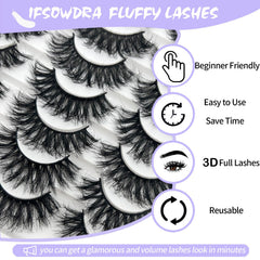 IFSOWDRA mink lashes easy-apply strip for quick enhancement.
