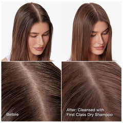 IGK First Class Charcoal Detox Dry Shampoo neutralizes odor at the roots for fresh feeling.