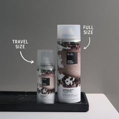IGK First Class Charcoal Detox Dry Shampoo powder activation shows quick detox and reset.