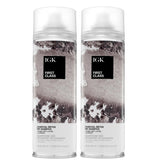 IGK First Class Charcoal Detox Dry Shampoo cleanses roots, removing oil and buildup for refreshed hair.