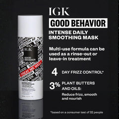 IGK Good Behavior butter concentrate highlighting rich plant butters for nourishment.