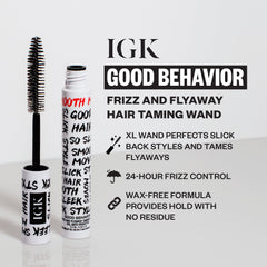 IGK Good Behavior Wand on the ponytail delivers a sleek, controlled shine.