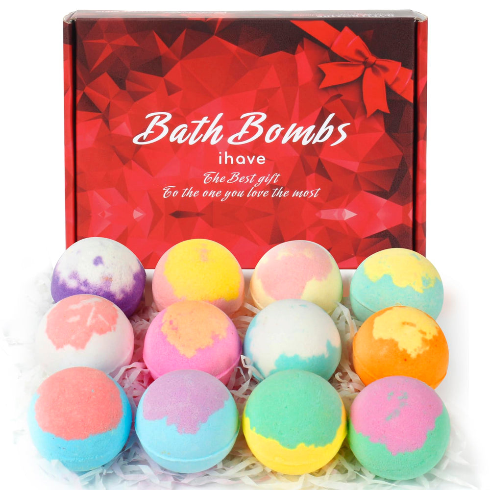 iHave bath bombs collection with twelve fragrances for a relaxing soak.