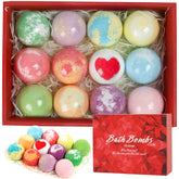 iHave bath bombs kids and women set with 12 fragrances for a relaxing soak.