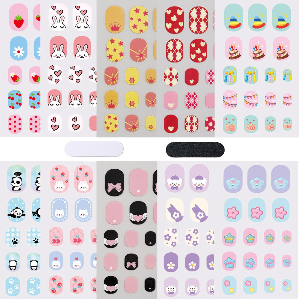 IHUKEIT colorful kid nail stickers full wraps for mess-free at-home nail art.