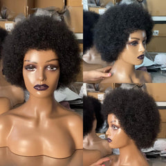 Iianaebeh Afro Wig showing glueless cap back for easy secure fit