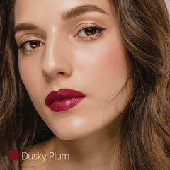 ilembane Plum Red lipstick application demonstrates creamy texture for even coverage