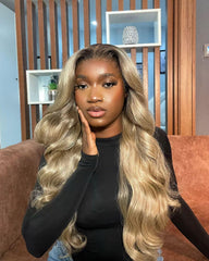 ILHILH 13x6 HD lace front ash blonde wig with natural-looking hairline