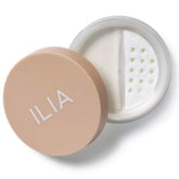 ILIA Soft Focus Setting Powder packaging showing talc-free vegan formula for a breathable finish.
