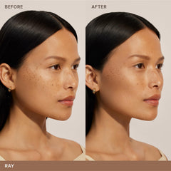 ILIA Sunshift Ray angled brush used for targeted application.