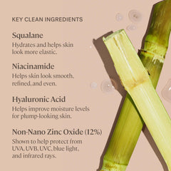 Texture close-up reveals dewy glow and smooth skin after wear.
