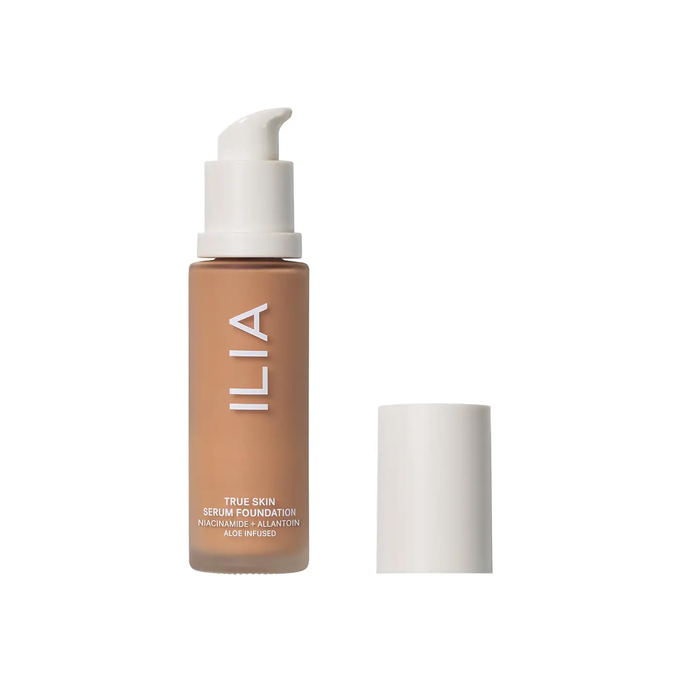 ILIA True Skin Serum Foundation bottle showing weightless formula for everyday coverage