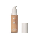 ILIA True Skin Serum Foundation bottle shows weightless coverage for everyday wear