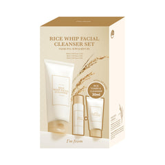 I'm From Rice Whip Facial Cleanser bottle with rich foam for gentle cleansing on sensitive skin.