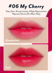I'M MEME Water Gel Lip Tint texture close-up with a glossy finish.
