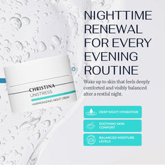 CHRISTINA Unstress Harmonizing Night Cream with Hyaluronic Acid & Retinol – Rejuvenate, Nourish & Moisturize Skin | 50ml