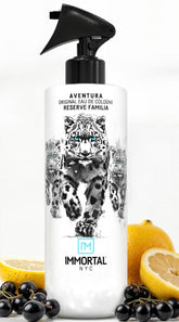 Immortal NYC Reserve Aventura bottle front showing premium packaging and label.