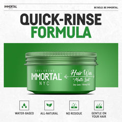 Immortal NYC Matte Look Hair Wax hands styling for added volume and texture