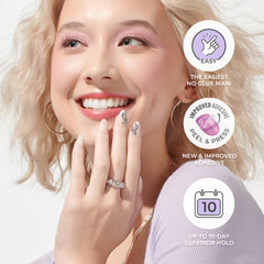 imPRESS No Glue Mani ballerina nails with matte finish for chic everyday style
