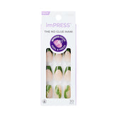 imPRESS No Glue Mani ballerina nails in neutral green coffin shape offering secure fit