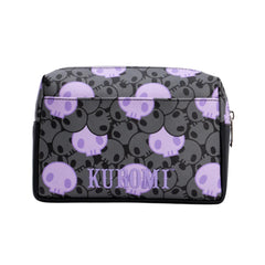Kuromi cosmetic pouch back slip-pocket for quick access to essentials.