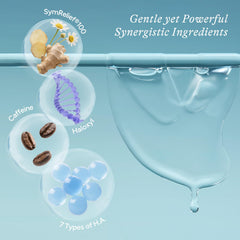 In My Eyes Hyaluronic acid and SymRelief for soothing, brightening under-eye care.