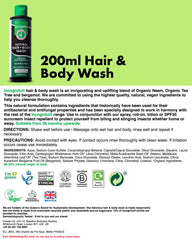 Incognito Java Citronella Hair and Body Wash in shower, 2-in-1 cleanses hair and skin.