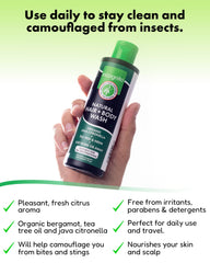 Incognito Java Citronella bottle with citrus scent, insect deterrence during wash.