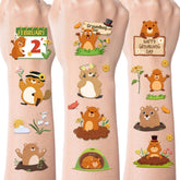 INCOK Groundhog Day tattoos—8-sheets set for party favors and activities
