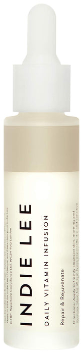 Indie Lee Daily Vitamin Infusion bottle shown for antioxidant-rich daily moisture