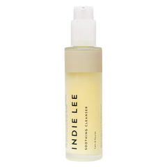 Indie Lee Soothing Cleanser bottle close-up showing hydrating formula for sensitive skin