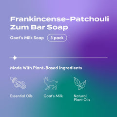Indigo Wild Zum soap 3-pack display for convenient sharing or travel