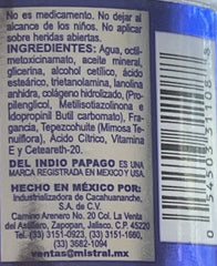 Indio Papago Tepezcohuite packaging display of 120g size.