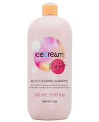 Inebrya Ice Cream Keratin Shampoo bottle for deep hydration and frizz control.