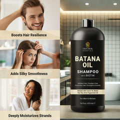 INFINA ESSENTIALS Batana Oil Shampoo scalp-massage scene for refreshing cleansing